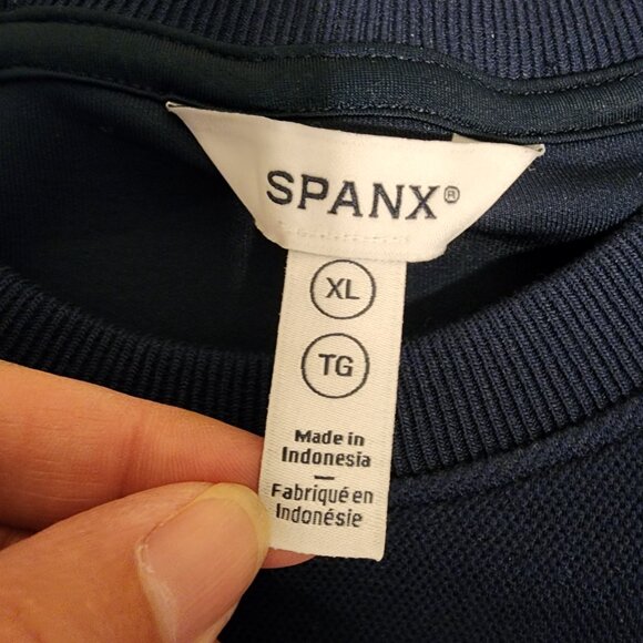 Spanx Airpique Crewneck Sweatshirt NWOT Navy XL - Picture 6 of 12